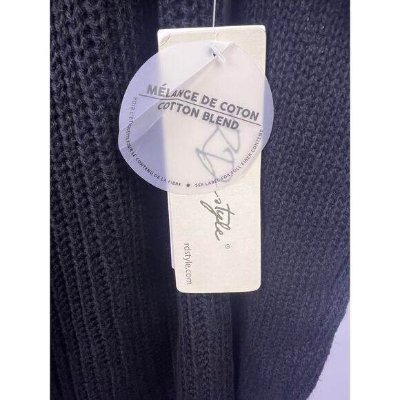 RD Style Rowca Cotton Blend Black Crew Neck Sweater Stitch Fix Exclusive - Picture 8 of 14